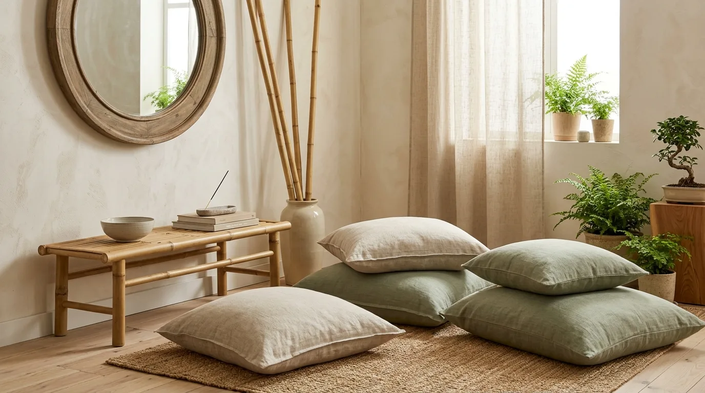 Let natural light become part of the calming atmosphere inspiration for a meditation space.